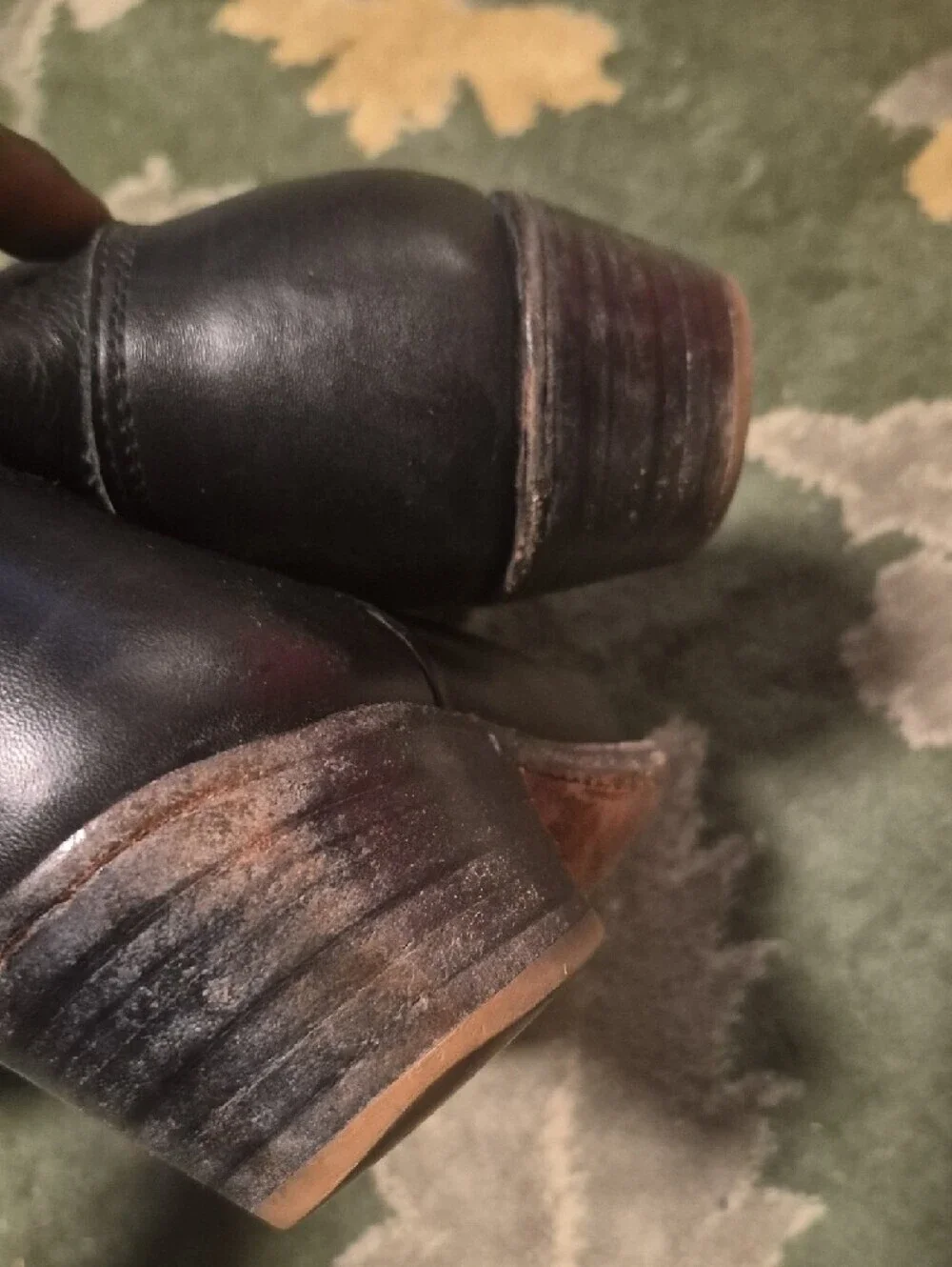 Classic Black Leather Western Boots - Men's